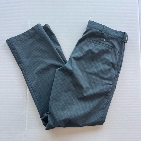 Nike Golf Dri-fit pants 34/34 M Plaid Dark Grey - Picture 12 of 15